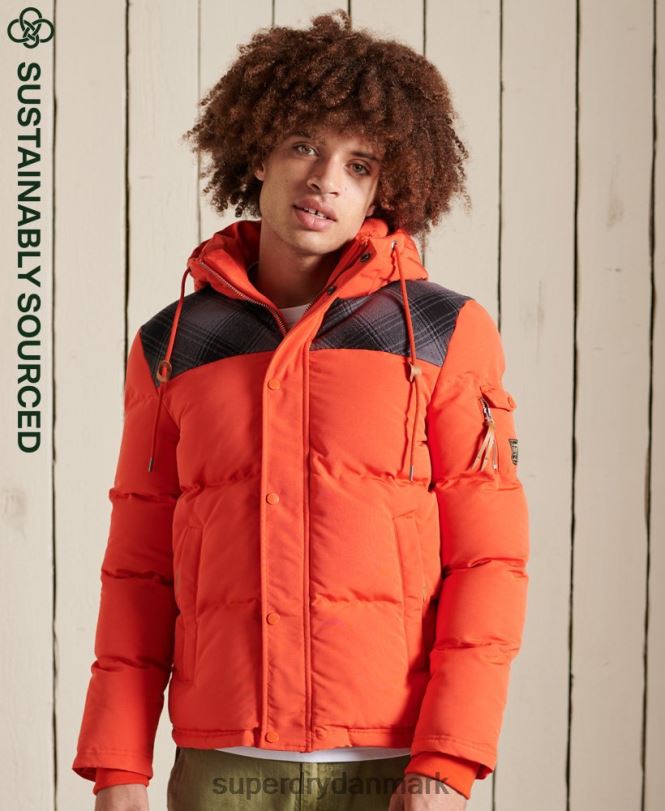 Superdry orange Mænd tøj quiltet everest jakke 868VH4487