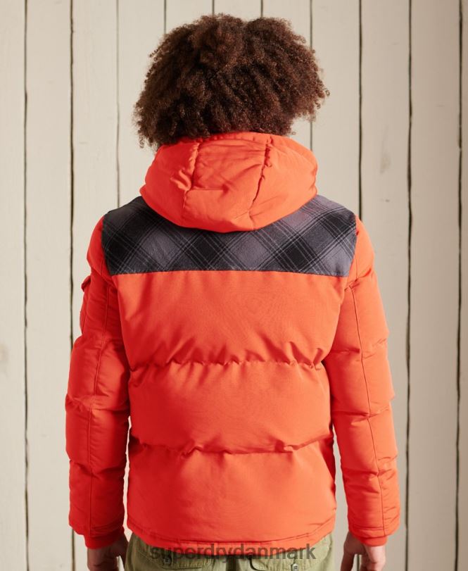 Superdry orange Mænd tøj quiltet everest jakke 868VH4487