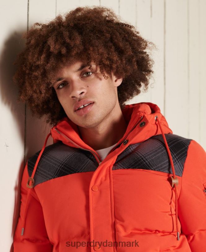 Superdry orange Mænd tøj quiltet everest jakke 868VH4487