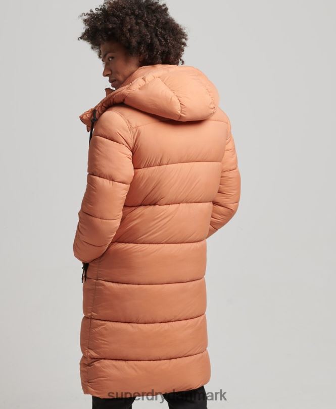 Superdry orange Mænd tøj ripstop longline pufferjakke 868VH4546