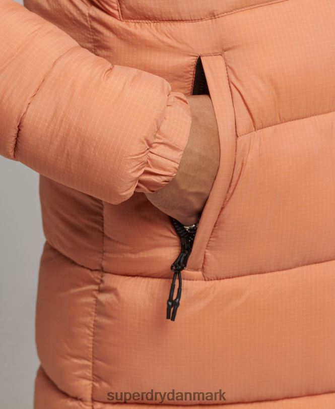 Superdry orange Mænd tøj ripstop longline pufferjakke 868VH4546