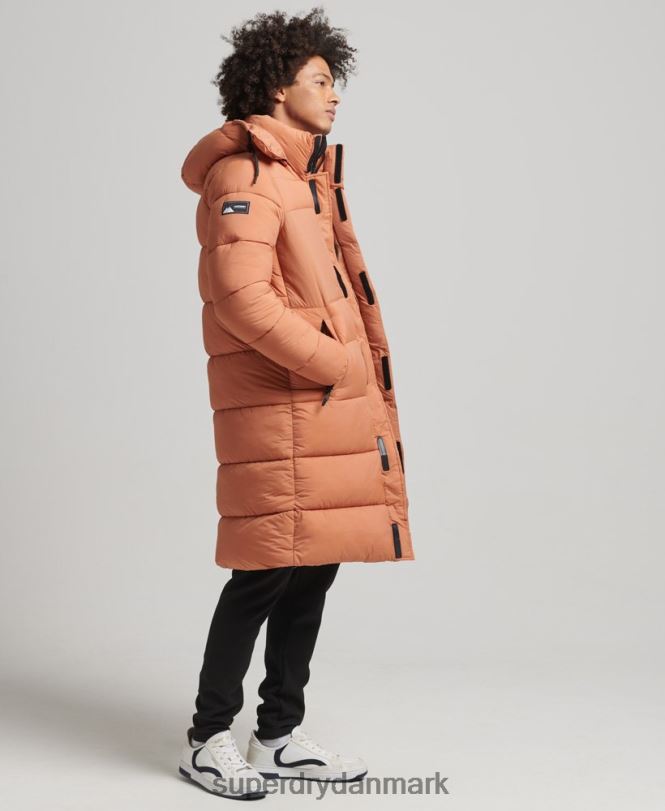 Superdry orange Mænd tøj ripstop longline pufferjakke 868VH4546