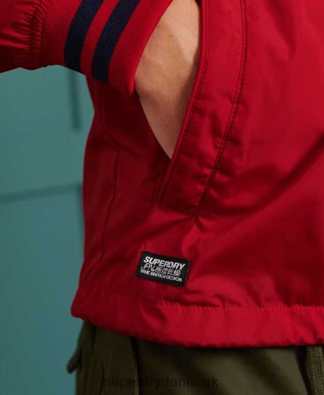 Superdry rød Mænd tøj baseball trænerjakke med hætte 868VH1200
