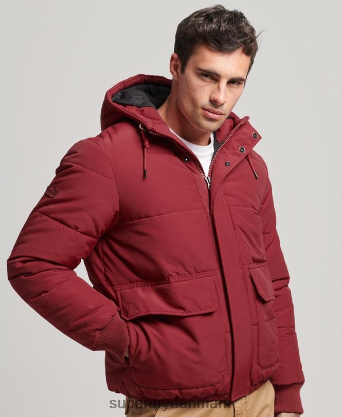 Superdry rød Mænd tøj bjerg puffer jakke 868VH4496