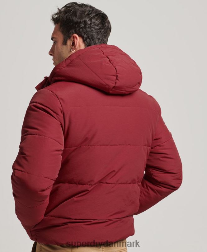 Superdry rød Mænd tøj bjerg puffer jakke 868VH4496