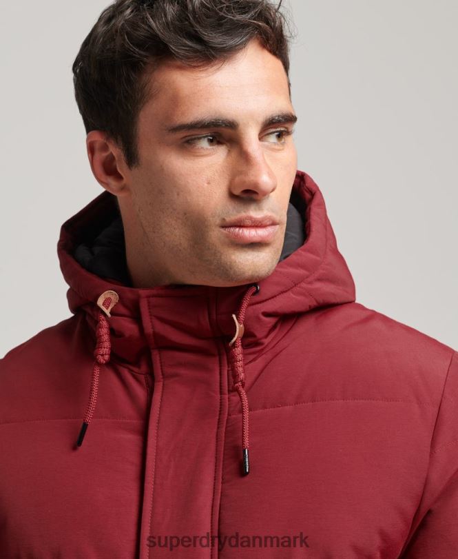 Superdry rød Mænd tøj bjerg puffer jakke 868VH4496