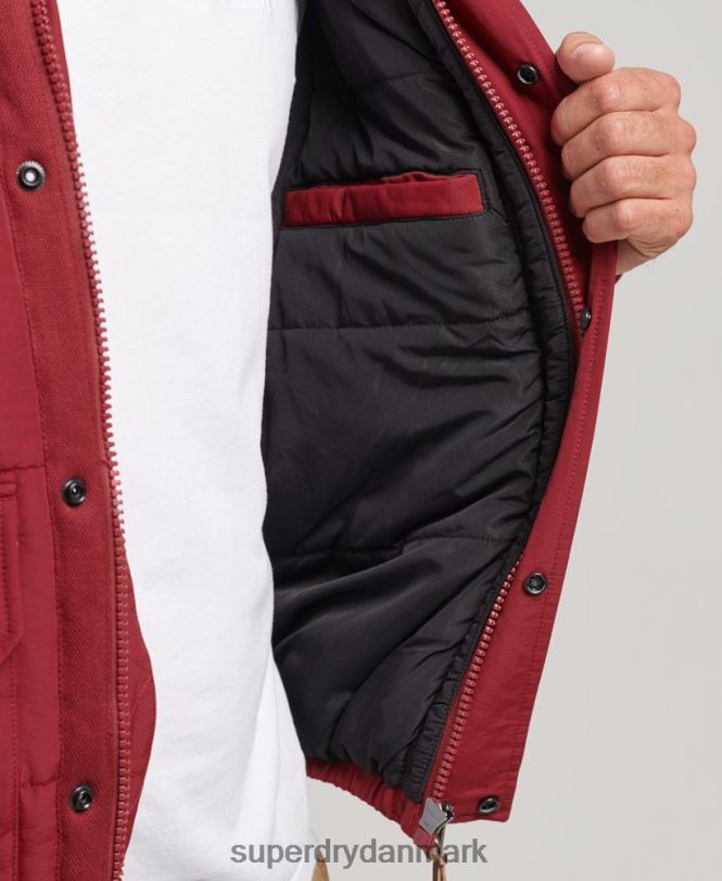 Superdry rød Mænd tøj bjerg puffer jakke 868VH4496