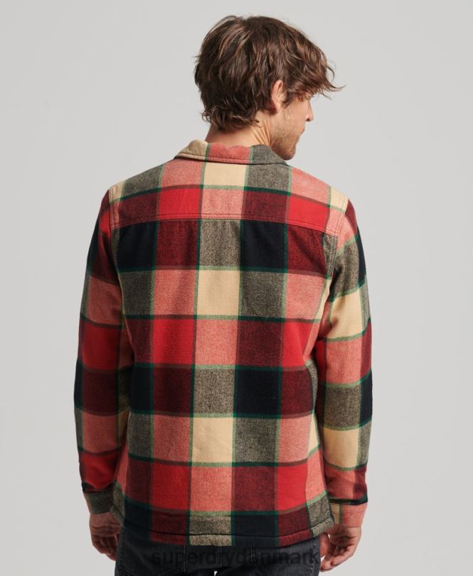 Superdry rød Mænd tøj brugstjek over skjorte 868VH4716