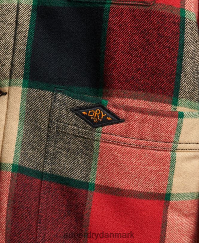 Superdry rød Mænd tøj brugstjek over skjorte 868VH4716