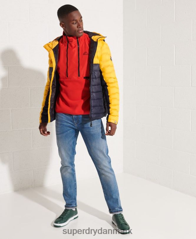 Superdry rød Mænd tøj mountain sport fleece jakke med halv lynlås 868VH5199