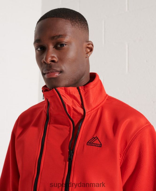 Superdry rød Mænd tøj mountain sport fleece jakke med halv lynlås 868VH5199
