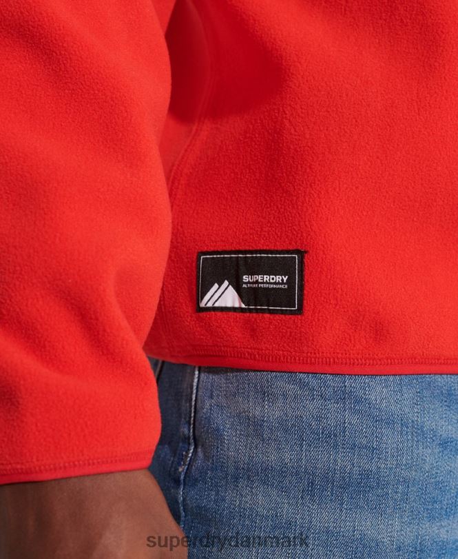Superdry rød Mænd tøj mountain sport fleece jakke med halv lynlås 868VH5199