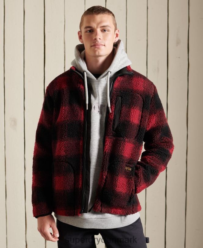 Superdry rød Mænd tøj sherpa arbejdstøjsjakke 868VH4744