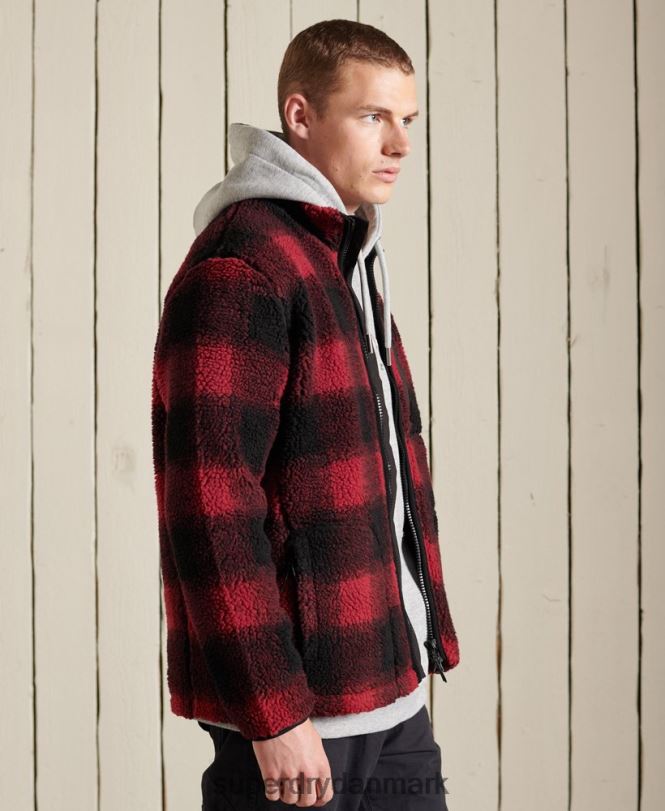 Superdry rød Mænd tøj sherpa arbejdstøjsjakke 868VH4744