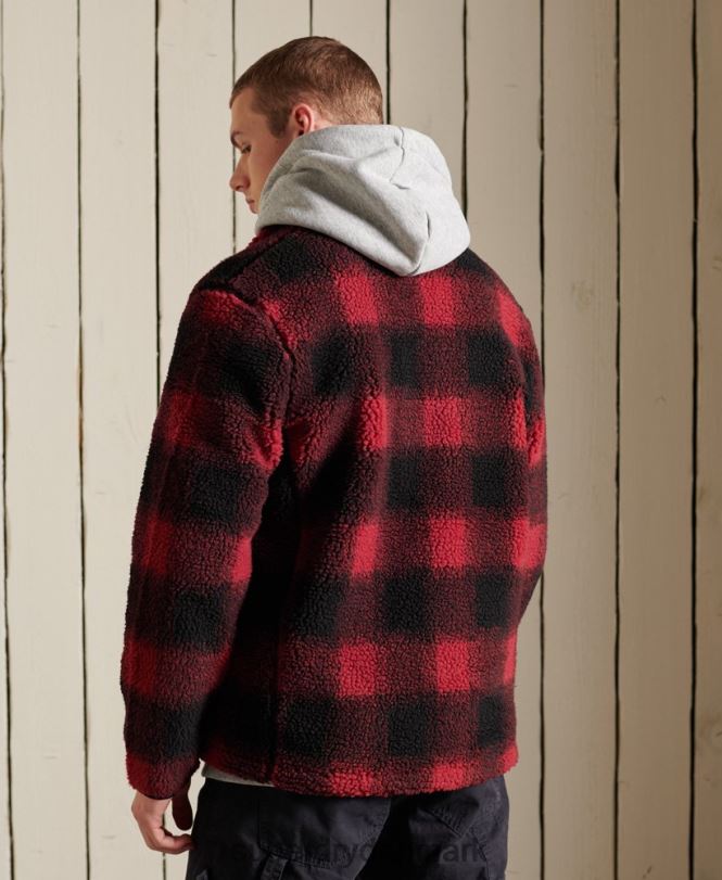 Superdry rød Mænd tøj sherpa arbejdstøjsjakke 868VH4744