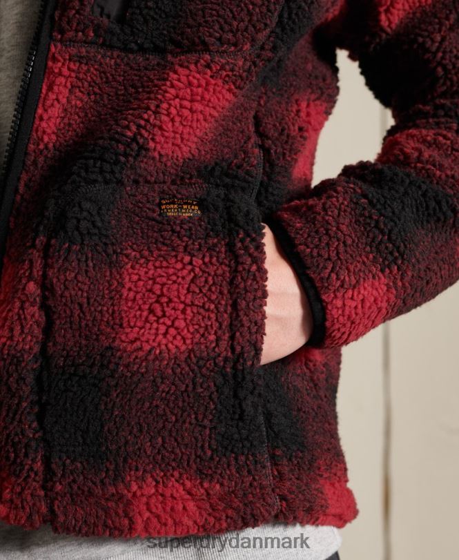 Superdry rød Mænd tøj sherpa arbejdstøjsjakke 868VH4744