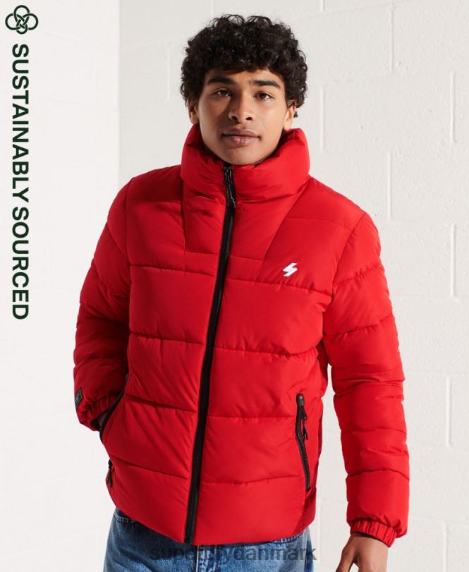 Superdry rød Mænd tøj sportsjakke uden hætte 868VH4560