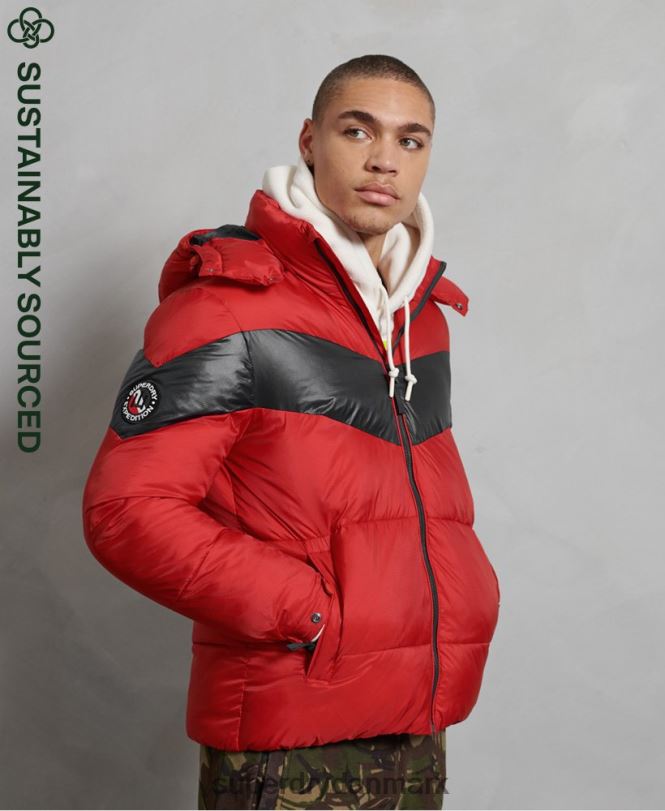 Superdry rød Mænd tøj stratus polstret jakke 868VH4789