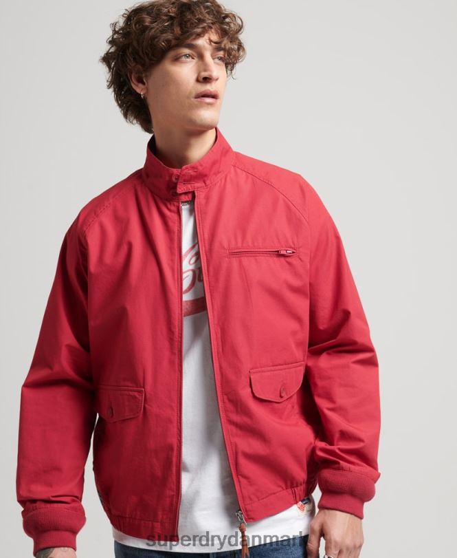 Superdry rød Mænd tøj vintage kollegial harrington jakke 868VH4466