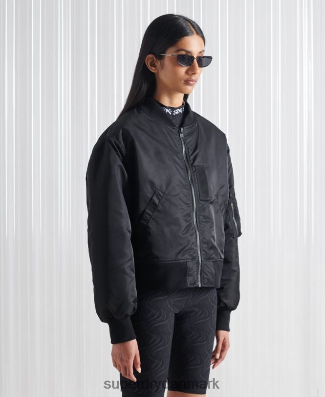 Superdry sort Mænd tøj limited edition sdx dobbelt bomberjakke 868VH5555