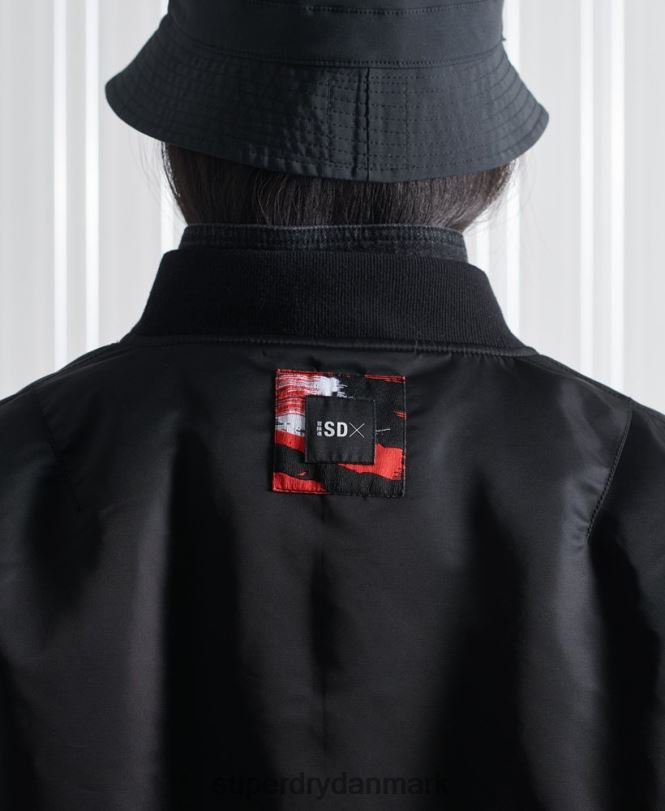 Superdry sort Mænd tøj limited edition sdx dobbelt bomberjakke 868VH5555