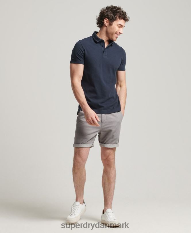 Superdry mørkegrå Mænd tøj organisk bomuld studios linned slå up shorts 868VH6450
