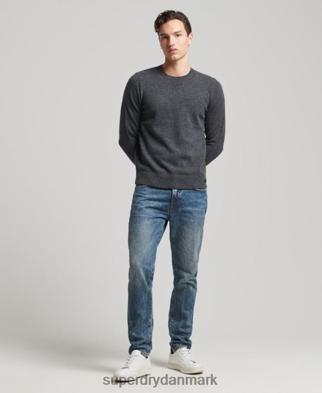 Superdry mørkegrå Mænd tøj crew jumper af lammeuld 868VH5274