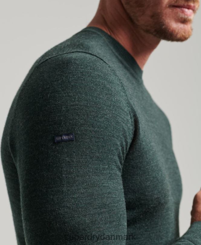 Superdry mørkegrå Mænd tøj merino trøje med rund hals 868VH1271