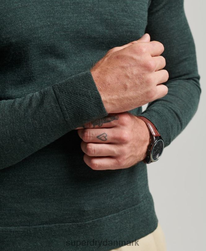 Superdry mørkegrå Mænd tøj merino trøje med rund hals 868VH1271
