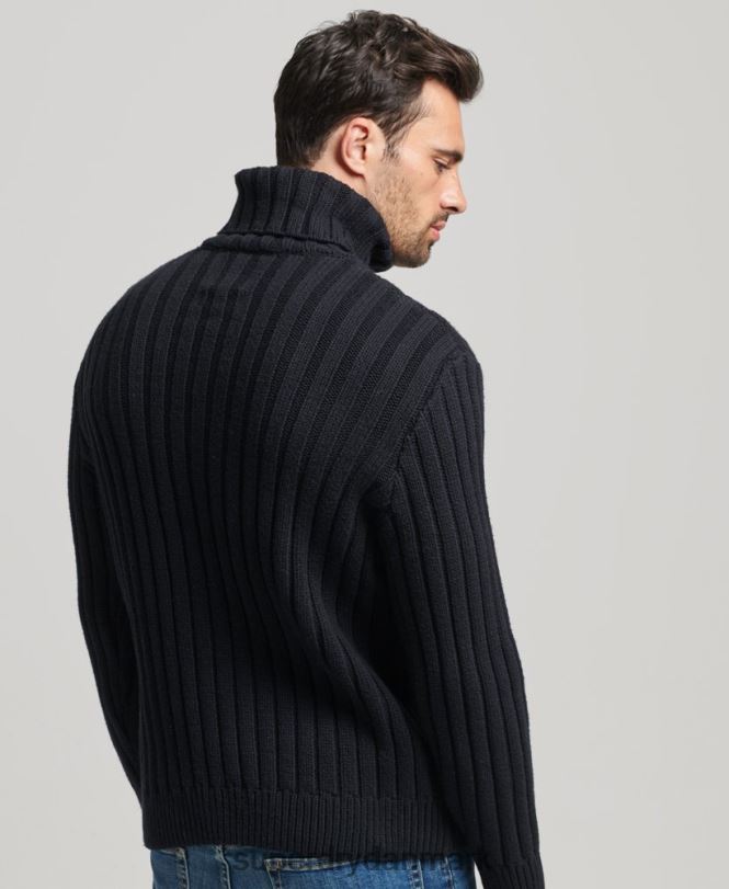 Superdry mørkegrå Mænd tøj merinoblander bluse med rullehals 868VH5280