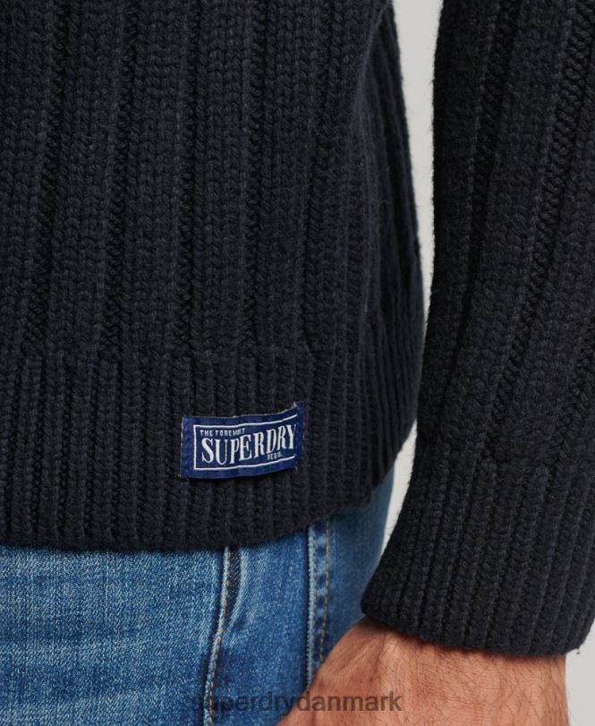 Superdry mørkegrå Mænd tøj merinoblander bluse med rullehals 868VH5280