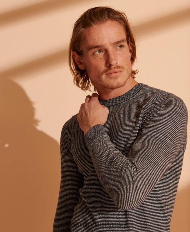 Superdry mørkegrå Mænd tøj orange label crew jumper 868VH5356