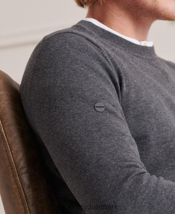 Superdry mørkegrå Mænd tøj strikket trøje i bomuld 868VH5321
