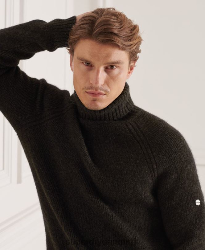 Superdry mørkegrå Mænd tøj studios chunky trøje med rullehals 868VH5329