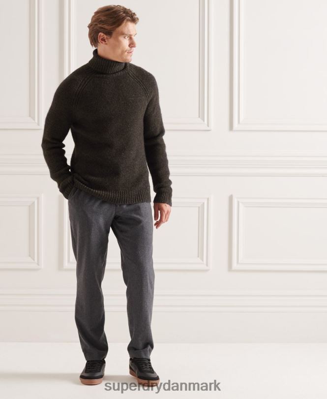 Superdry mørkegrå Mænd tøj studios chunky trøje med rullehals 868VH5329