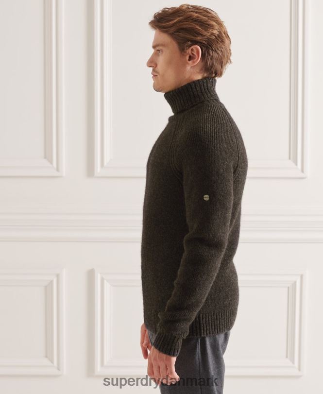 Superdry mørkegrå Mænd tøj studios chunky trøje med rullehals 868VH5329