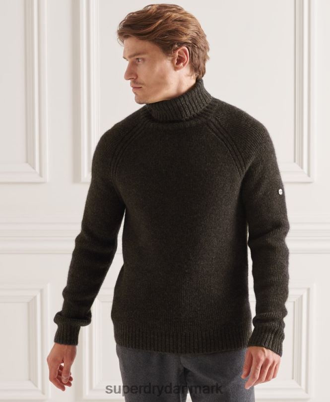 Superdry mørkegrå Mænd tøj studios chunky trøje med rullehals 868VH5329