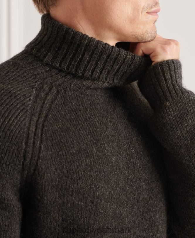 Superdry mørkegrå Mænd tøj studios chunky trøje med rullehals 868VH5329
