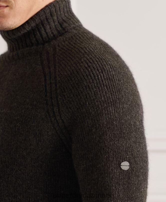 Superdry mørkegrå Mænd tøj studios chunky trøje med rullehals 868VH5329