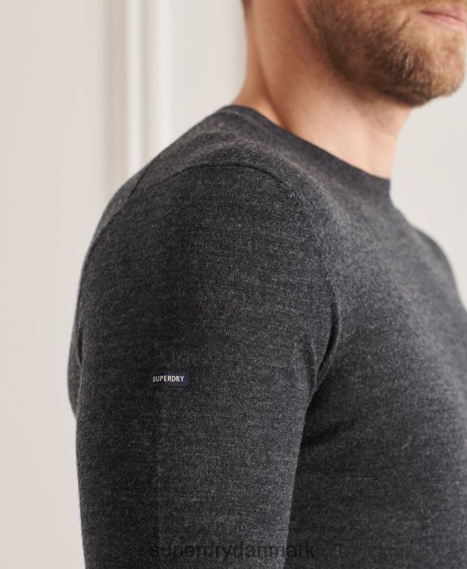 Superdry mørkegrå Mænd tøj studios merino crew jumper 868VH1314