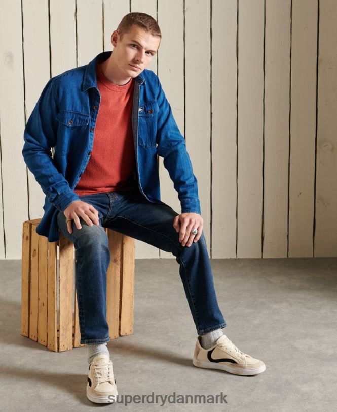 Superdry orange Mænd tøj harlo crew jumper 868VH5281