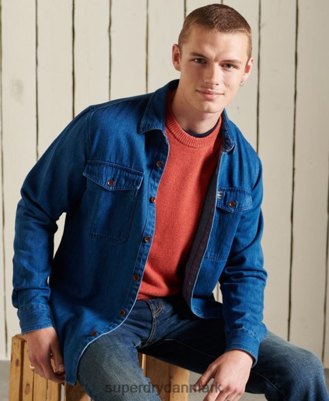 Superdry orange Mænd tøj harlo crew jumper 868VH5281