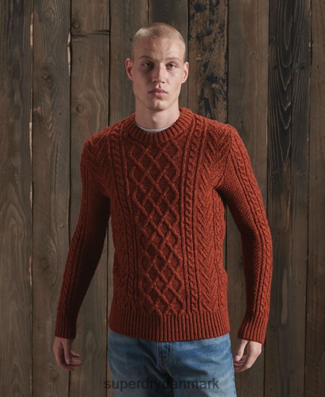 Superdry orange Mænd tøj jacob kabeltrøjer 868VH5348