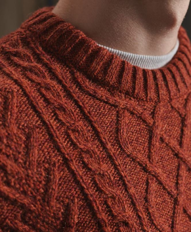 Superdry orange Mænd tøj jacob kabeltrøjer 868VH5348