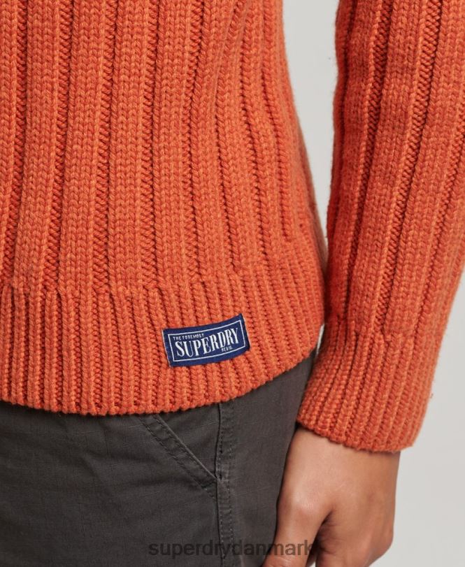 Superdry orange Mænd tøj merinoblander bluse med rullehals 868VH5239
