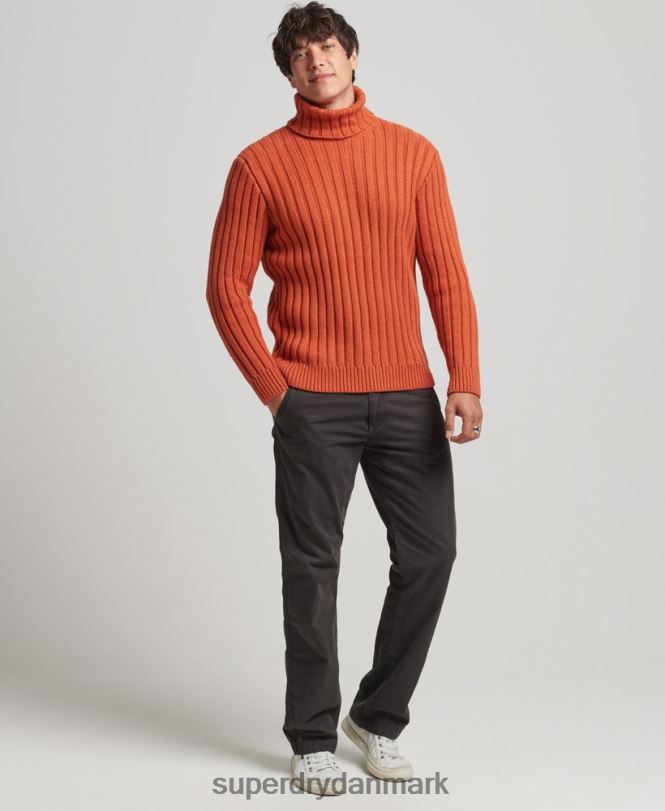 Superdry orange Mænd tøj merinoblander bluse med rullehals 868VH5239