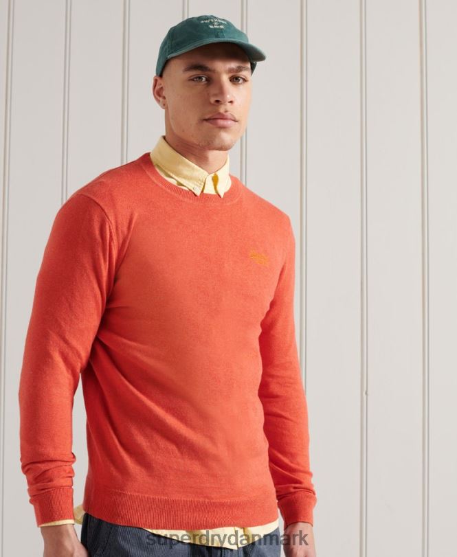Superdry orange Mænd tøj orange label crew jumper 868VH1360