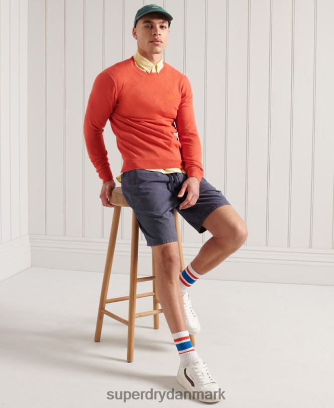 Superdry orange Mænd tøj orange label crew jumper 868VH1360