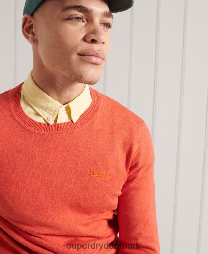 Superdry orange Mænd tøj orange label crew jumper 868VH1360