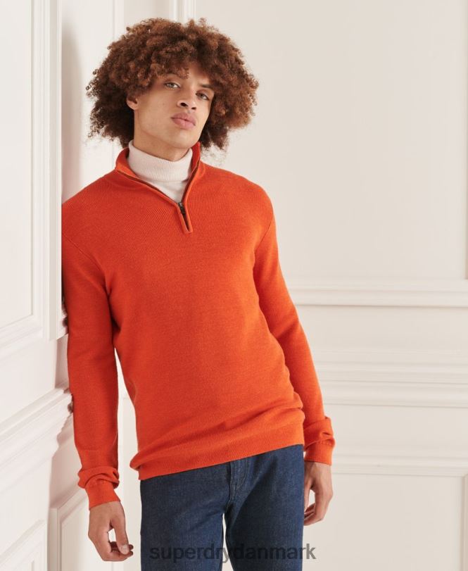 Superdry orange Mænd tøj studios merino henley trøje 868VH5288